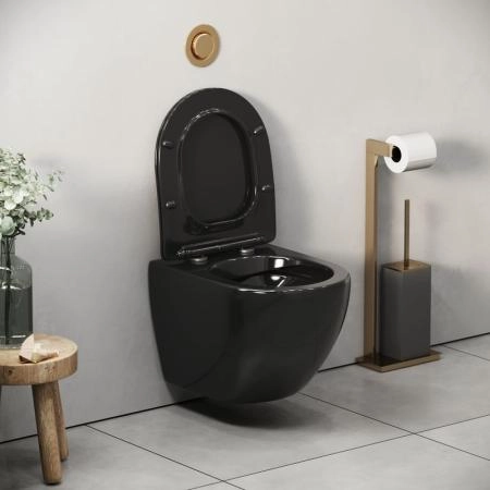 Унитаз Grossman GR-4455BS Color (485*365*360) ЧЕРНЫЙ подвесной Безободковый  с тонкой крышкой