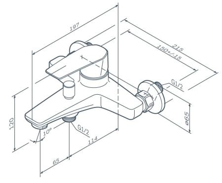 Смеситель для ванны AM.PM Gem F90A10000 хром