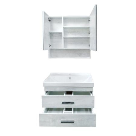 Тумба с раковиной Comforty Никосия-80П дуб белый