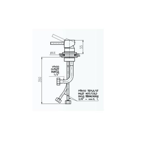 Смеситель микс ( ручка на борт ванны) Rav Slezak SEINA SE968.5, цвет Хром