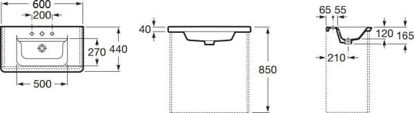 Раковина Roca The Gap Unik 60x44 327472000