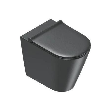 Catalano Zero Унитаз напольный 55x35см, безободковый, смыв Tornado, покрытие Twinglaze+, цвет: черный матовый
