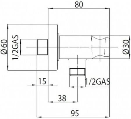 Держатель для душа Bossini C12000.073 с шланговым соединением, черный матовый