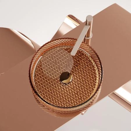 Умывальник чаша накладная круглая (цвет бежевый) Cristal 360x360x112мм