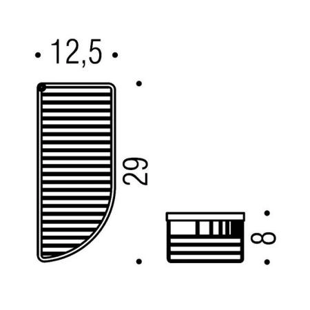 Полка Colombo Angolari B9608 29x12 угловая хром