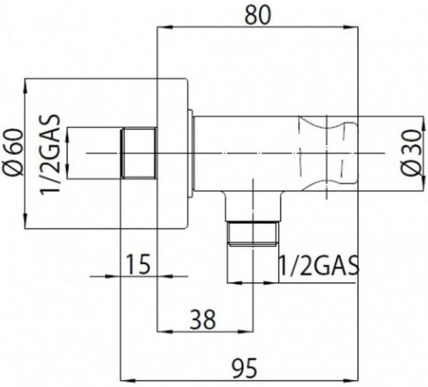 Держатель для душа Bossini C12000.073 с шланговым соединением, черный матовый