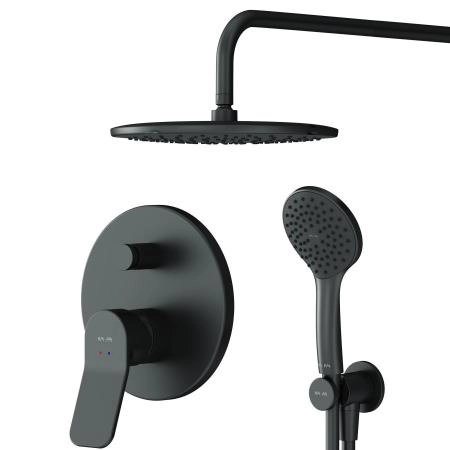 Набор AM.PM X-Joy FB85A1RH02 Смеситель для ванны, верхний душ с держателем, душевой набор и шланговое присоединение чёрный
