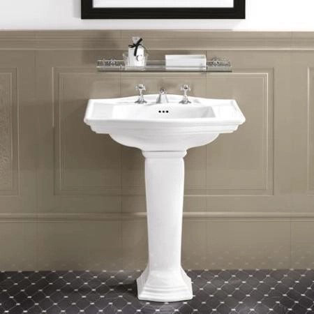 Devon&Devon Westminster Раковина 69х49 см, 3 отв., на пьедестале, цвет: белый