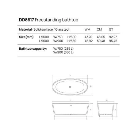 Dea Design Nature Ванна 160х75х60см., отдельностоящая, Glasstech, прозрачная смола, цвет: Emerald R3