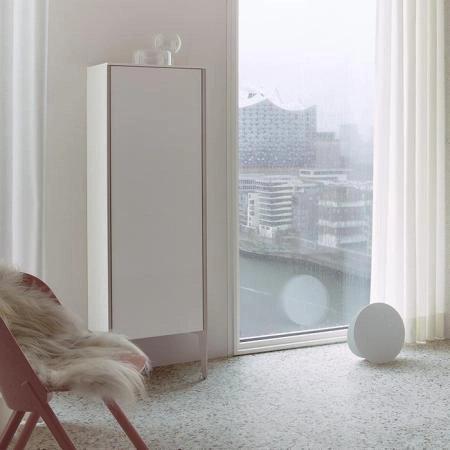 Duravit XViu Шкаф подвесной 50x36x177см с 3 стеклянными полками, 1 дверь, (петли слева), цвет: champagne matt/white high gloss