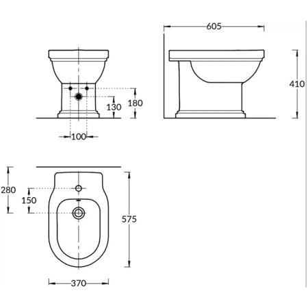 Биде Kerama Marazzi POMPEI ПОМПЕИ PO.bidet.01 напольное, белый глянцевый