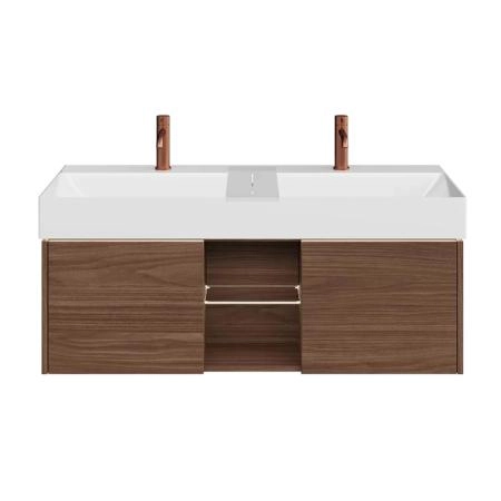 Тумба Kerama Marazzi GRANDE ГРАНДЕ GR.120.2\SNUT подвесная 120, 2 ящика + открытая зона, структурированный орех