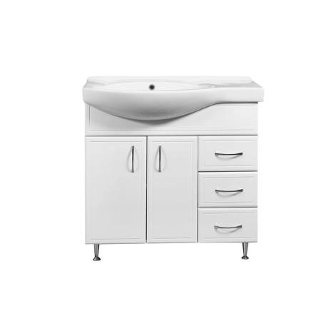 Тумба под умывальник Stella Polar Концепт 80, 3 ящ., Коралл 83, правая