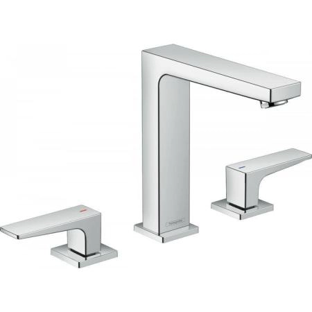 Hansgrohe 32515000 Metropol Смеситель для раковины 159, на 3 отв., Push-Open, хром
