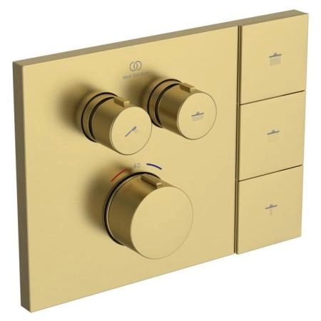 Ideal Standard Ceratherm Navigo Solos Смеситель для душа, встраиваемый, термостатический, цвет: PVD Brushed Gold (Шлифованное Золото)