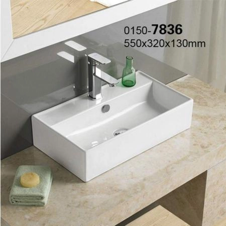 Раковина CeramaLux 7836 55x32x13 см на столешницу