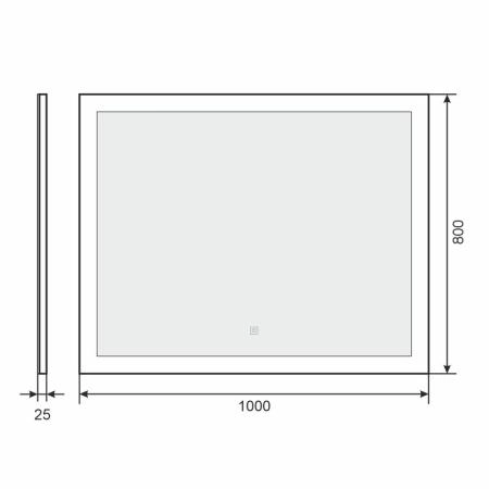 Зеркало для ванной с подсветкой Uperwood Barsa 100х80 см, сенсорный выключатель, антизапотевание
