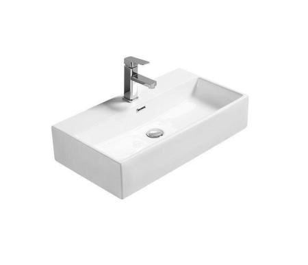 Раковина SantiLine SL-1007 71,5x38 на столешницу керамическая Белый