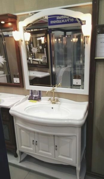 Тумба под раковину Opadiris Лоренцо 100-W 1000х912х535 мм цвет белый без патины напольная