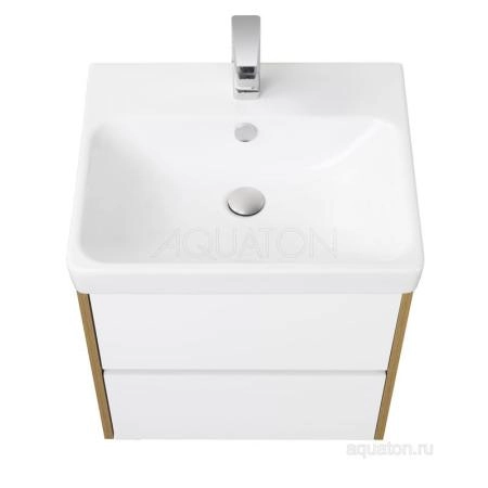 Тумба под раковину AQUATON Сканди 55 белая, дуб рустикальный 1A251701SDZ90