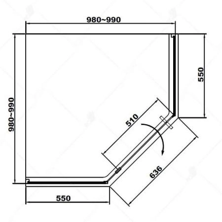 Душевой уголок RGW Stilvoll SV-81B 100x100 стекло прозрачное/профиль черный 32328100-14