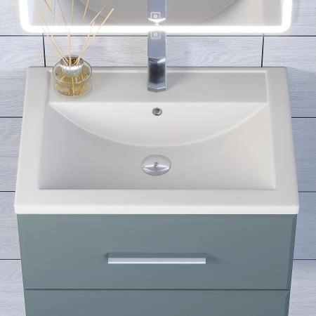 Раковина кварцевая Uperwood Foster Quartz 60 см, белая матовая, жасмин