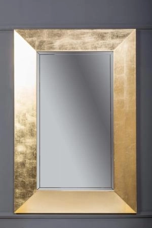 Зеркало Boheme Chelsea 800х1200 поталь золото с подсветкой ВЫПУКЛОЕ 554