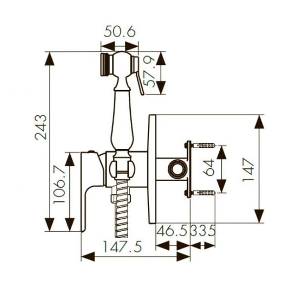 Гигиенический душ KAISER Sena (74188) хром