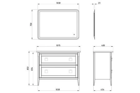 Тумба под раковину ASB-Woodline Рома 100 Н напольная