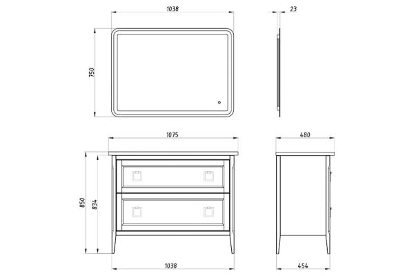 Тумба под раковину ASB-Woodline Рома 100 Н напольная