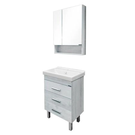 Тумба с раковиной Comforty Никосия-60Н дуб белый