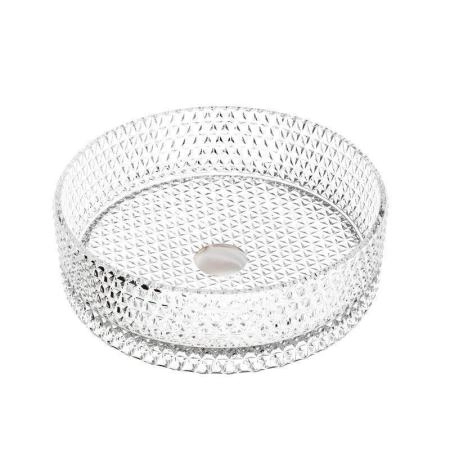 Умывальник чаша накладная круглая (прозрачная) Cristal 360x360x112мм