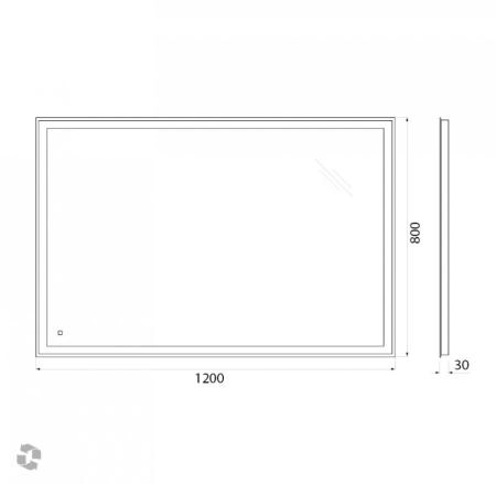 Зеркало Belbagno SPC-GRT-800-800-LED-TCH Led подсветка, сенсор 800x30x800