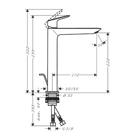 Hansgrohe Logis Смеситель для раковины, 1 отв., с донным клапаном, цвет: хром