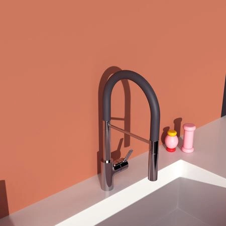 Ideal Standard Gusto Смеситель для кухни, на 1 отв., с высоким трубчатым вытяжным изливом R-типа, цвет: хром