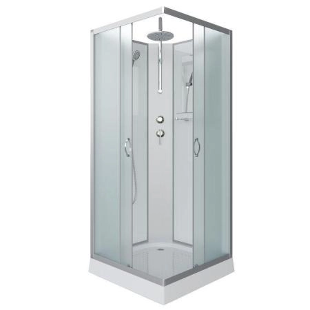 Душевая кабина Niagara NG-1101-14BKT 900х900х2100-2400 низкий поддон 13см стекло матовое с полкой