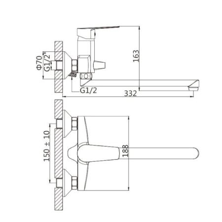 Смеситель KNOTLOR ECOFLOW KN-13, хром