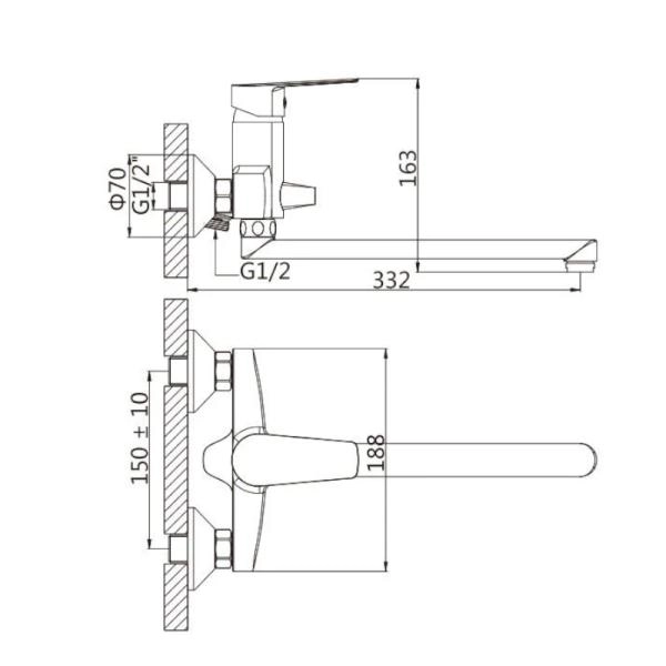 Смеситель KNOTLOR ECOFLOW KN-13, хром