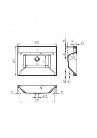 Тумба под раковину Belbagno AURORA Rovere Nebrasca Nature подвесная AURORA-600-2C-SO-RNN