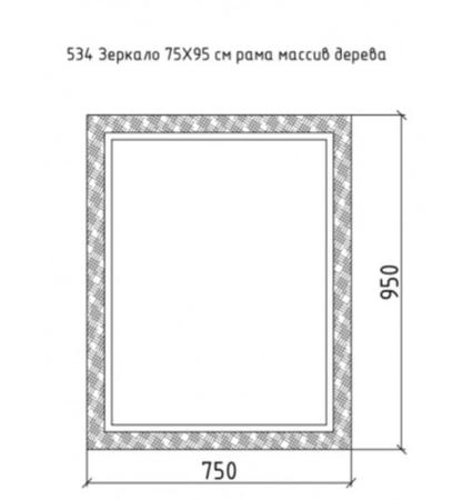 Зеркало Boheme LINEA 75х95 белое-золото 534
