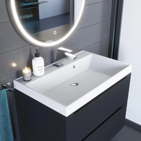 Раковина кварцевая Uperwood Classic Quartz 70 см, белая матовая, жасмин
