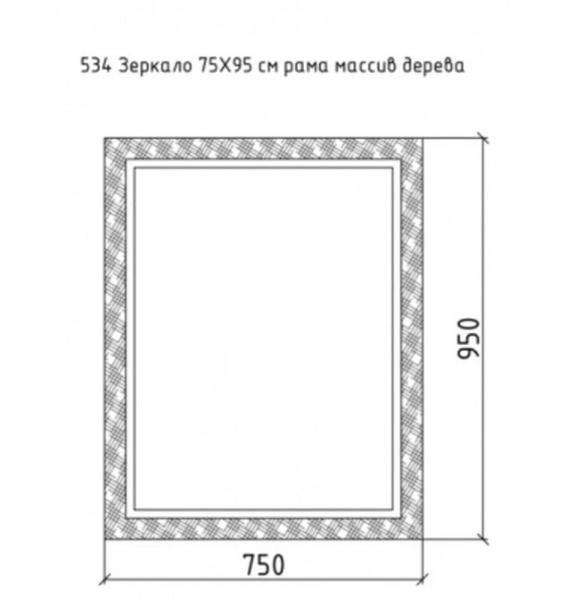 Зеркало Boheme LINEA 75х95 белое-золото 534