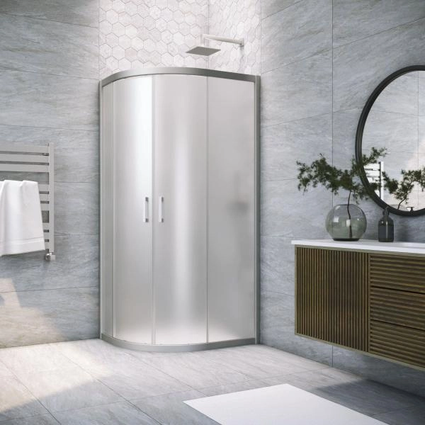 Душевой уголок Vegas-glass ZS-F NOVO h2000 110*80 07 10, профиль матовый хром, стекло сатин