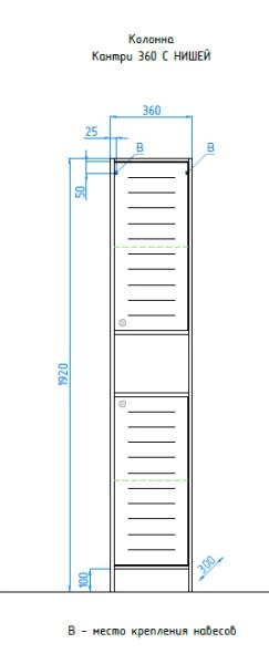 Шкаф для ванной Style Line Elfante Кантри 36 напольный с дверками, венге