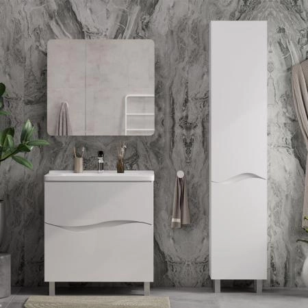 Шкаф зеркальный Volna 70 белый глянец