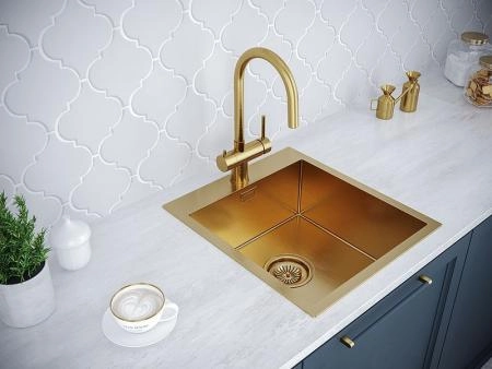 Кухонная мойка Paulmark NECKAR PM804551-BG брашированное золото 450х510мм нерж. Сталь