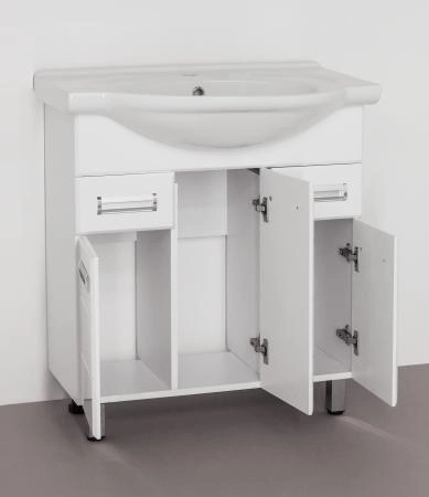 Тумба под раковину Style Line Elfante Ирис 75 (2 ящ.) напольная с ящиками, белая