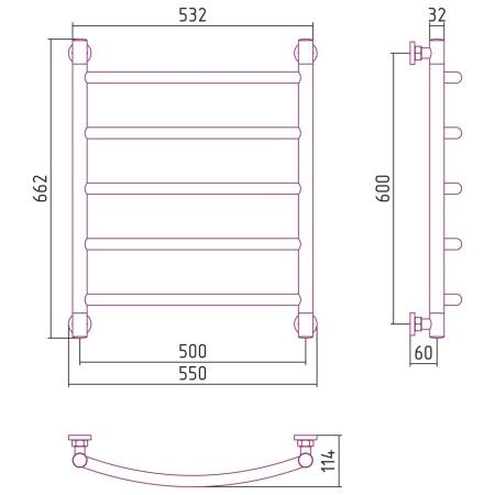 Полотенцесушитель Сунержа Галант+ 550x662 водяной