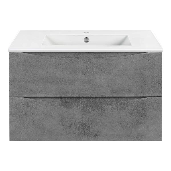 Тумба под раковину Vincea Mia 800 подвесная, 2 выкатных ящика soft close, Beton
