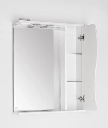 Зеркальный шкаф Style Line Elfante Амелия 65 с подсветкой, белое